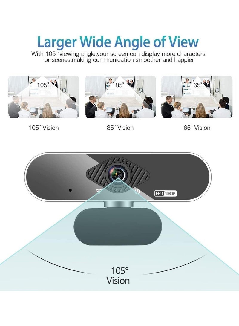 ZetRA USB Computer Webcam Built-in Microphone Web HD Digital Live Desktop Laptop Online Class Video Conferencing（1080P) - Image 3